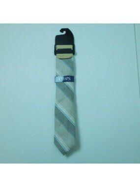 Chaps Harper Stripe Gray Neck Tie- NWT